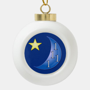 Once in a Blue Moon Ceramic Ball Christmas Ornament