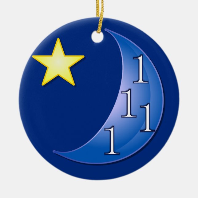 Once in a Blue Moon Ceramic Tree Decoration (Front)