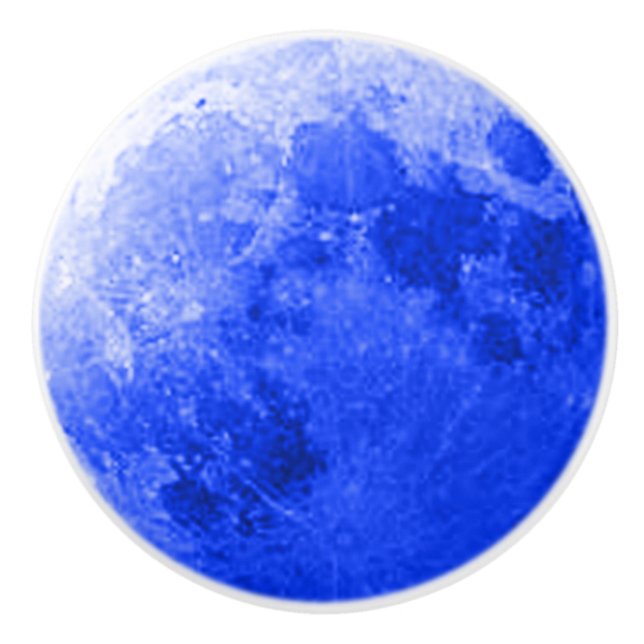 Once in a Blue moon full moon Ceramic Knob (Front)