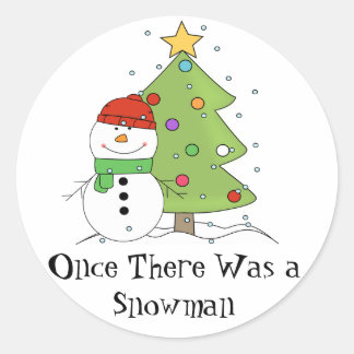 Once There Was a Snowman LDS Primary Christmas Classic Round Sticker