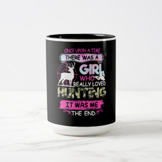 Once Up Time Girl Loved Hunting Hunter Gift Two-Tone Coffee Mug