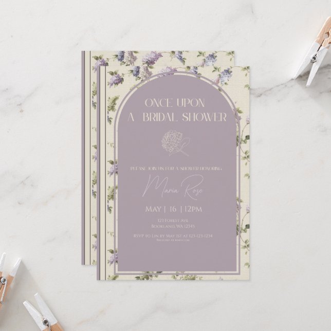 Once Upon A Bridal Shower Invitation (Front/Back In Situ)