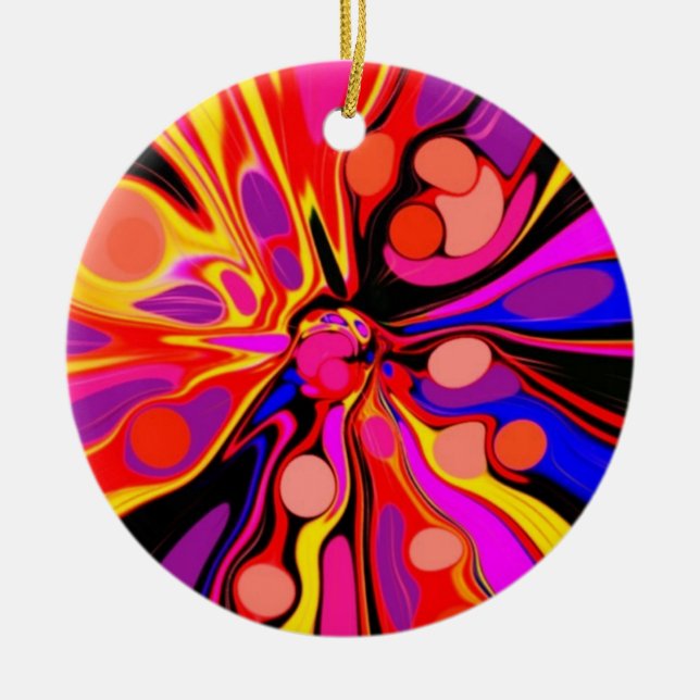Once Upon A Groovy Time Ceramic Tree Decoration (Front)