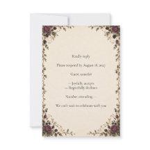 Once Upon a Midnight Plum Rose Wedding RSVP