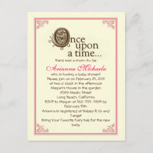 Once upon a time... Baby Shower Invitation Postcard