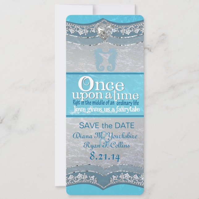 Once Upon A Time Beach Wedding Save the Date (Front)
