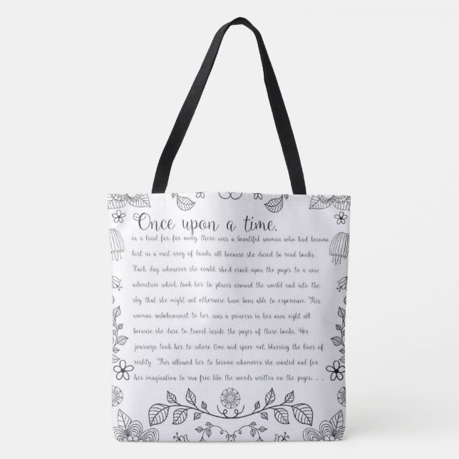 Once Upon A Time Book Story Tote Bag (Front)