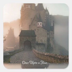 Once Upon a Time Dreamy Fantasy Castle Square Sticker