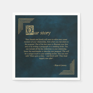 Once upon a Time Fairy Tale Emerald Gold Wedding N Napkin