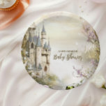 Once Upon a Time Fairytale Castle Baby Shower Paper Plate<br><div class="desc">Make your baby shower even more magical with our Once Upon a Time Fairytale Castle Baby Shower Paper Plates. Designed to complement your princess-themed celebration, these plates feature a whimsical fairytale castle adorned with soft pastel hues, sparkling details, and delicate gold accents. The enchanting design brings a sense of wonder...</div>