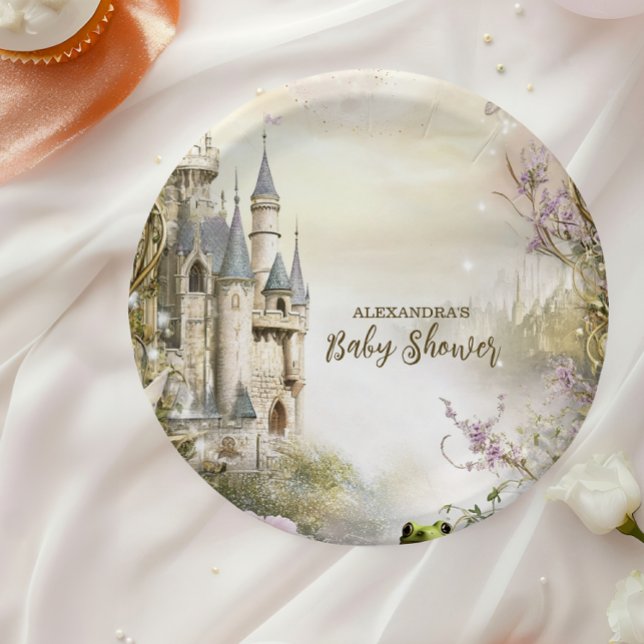 Once Upon a Time Fairytale Castle Baby Shower Paper Plate (Creator Uploaded)