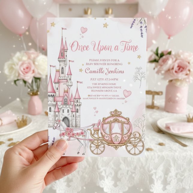 once upon a time fairytale magical royal pink invitation (Creator Uploaded)