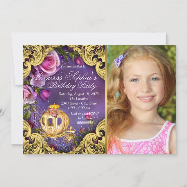 Once Upon A Time Fairytale Princess Birthday Party Invitation (Front)