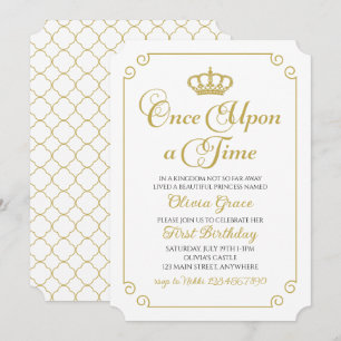 Once Upon a Time Gold Princess Birthday Invitation