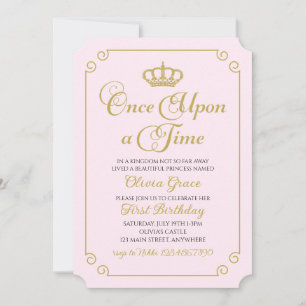 Once Upon a Time Gold Princess Birthday Invitation