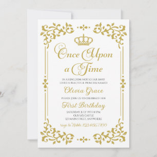 Once Upon a Time Gold Princess Birthday Invitation