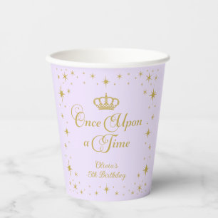 Once Upon a Time Gold Princess Birthday Paper Cups