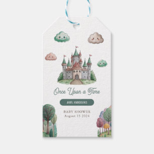 Once Upon a Time Green Castle Pastel Baby Shower Gift Tags