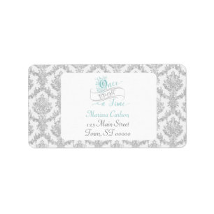 Once Upon a Time Grey Damask Fairytale Label