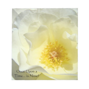 Once Upon a Time is Now! notepad White Rose Flower
