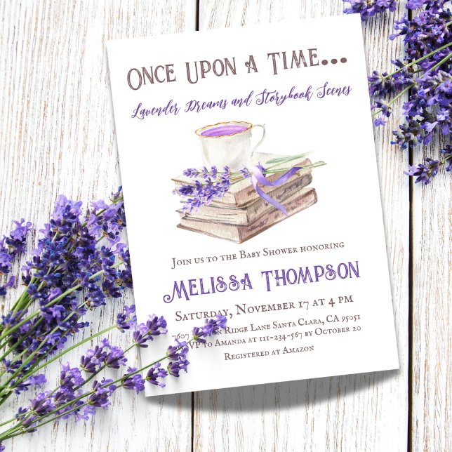 Once Upon a Time - Lavender Storybook Baby Shower  Invitation (Creator Uploaded)