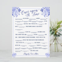 Once Upon A Time Love Story Bridal Libs Game Blue