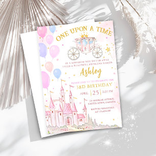 Once Upon a Time Magical Princess Castle Birthday Invitation