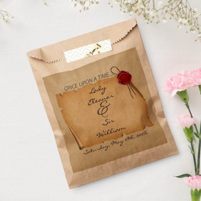Once Upon A Time Mediaeval Aged Scroll Wax Seal  Favour Bag (Sealed)