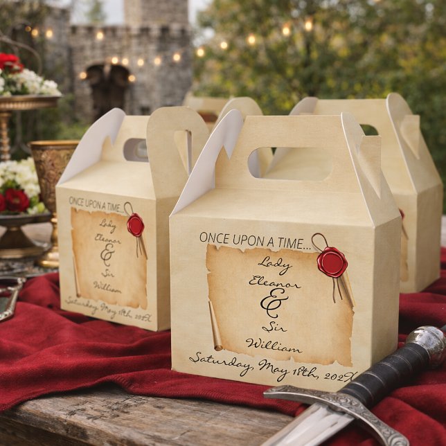 Once Upon A Time Mediaeval Aged Scroll Wax Seal  Favour Box (Creator Uploaded)