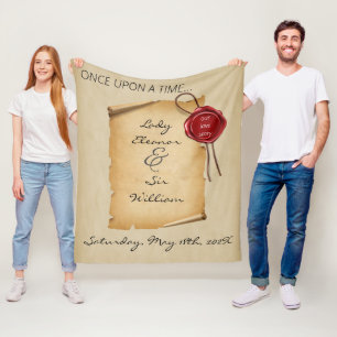 Once Upon A Time Mediaeval Aged Scroll Wax Seal Fleece Blanket