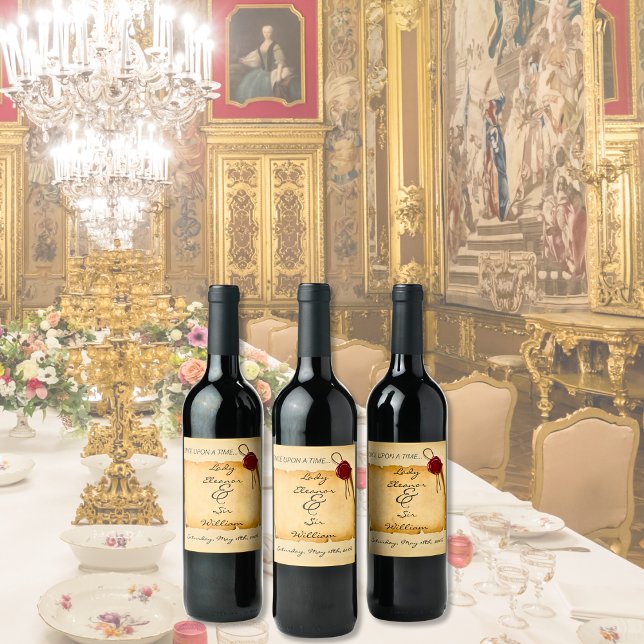 Once Upon A Time Mediaeval Aged Scroll Wax Seal Wine Label (Creator Uploaded)