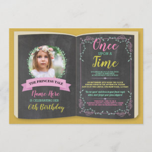 Once Upon A Time Photo Tale Story Book Birthday Invitation