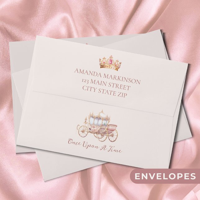 Once Upon a Time Pink Princess Baby Shower Envelope (Creator Uploaded)