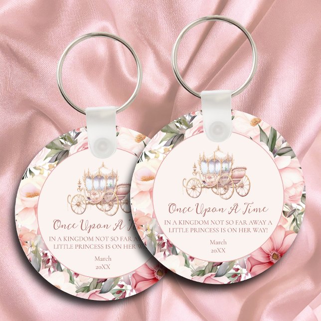 Once Upon a Time Pink Princess Baby Shower Key Ring (Creator Uploaded)