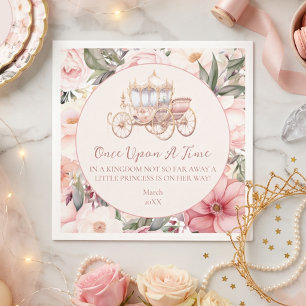 Once Upon a Time Pink Princess Baby Shower Napkin