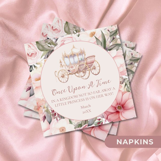 Once Upon a Time Pink Princess Baby Shower Napkin (Creator Uploaded)
