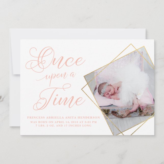 Once Upon a Time Princess Birth Announcement (Front)