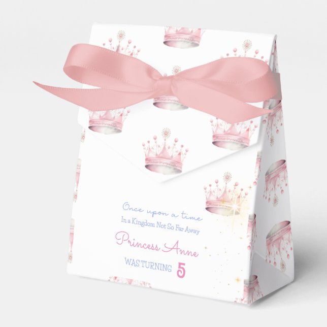 Once upon a time, Princess Birthday Favour Box (Front Side)