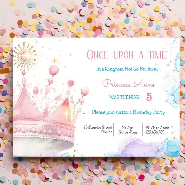 Once upon a time, Princess Birthday Invitation (Creator Uploaded)
