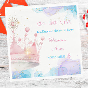 Once upon a time, Princess Birthday Napkin