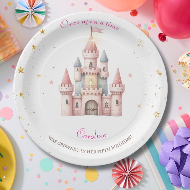 Once upon a time, Princess Birthday Paper Plate (Creator Uploaded)
