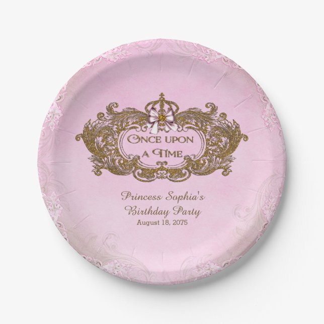 Once Upon a Time Princess Birthday Party Paper Plate (Front)