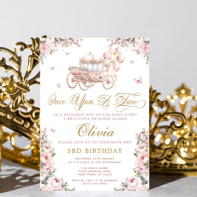 Once Upon A Time Princess Carriage Birthday Invitation (Creator Uploaded)