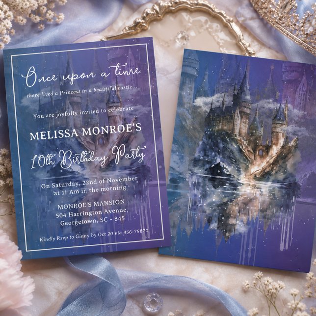 Once upon a time Princess Castle Birthday Invitation (Creator Uploaded)