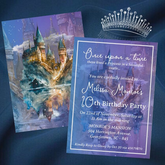 Once upon a time Princess Castle Birthday Invitation (Creator Uploaded)