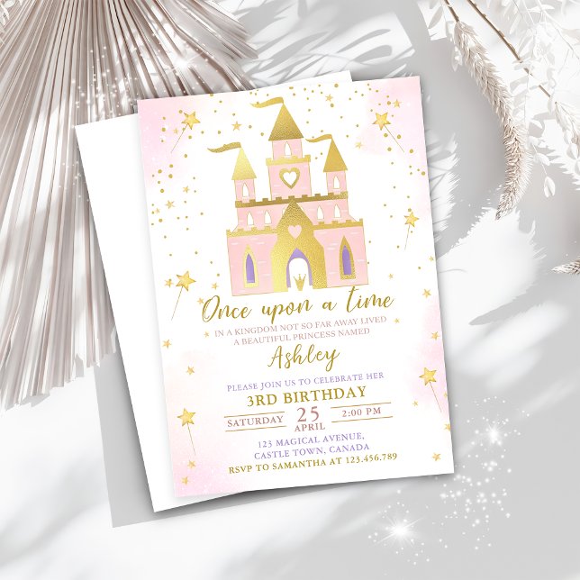 Once Upon a Time Princess Castle Girl Birthday Invitation (Creator Uploaded)