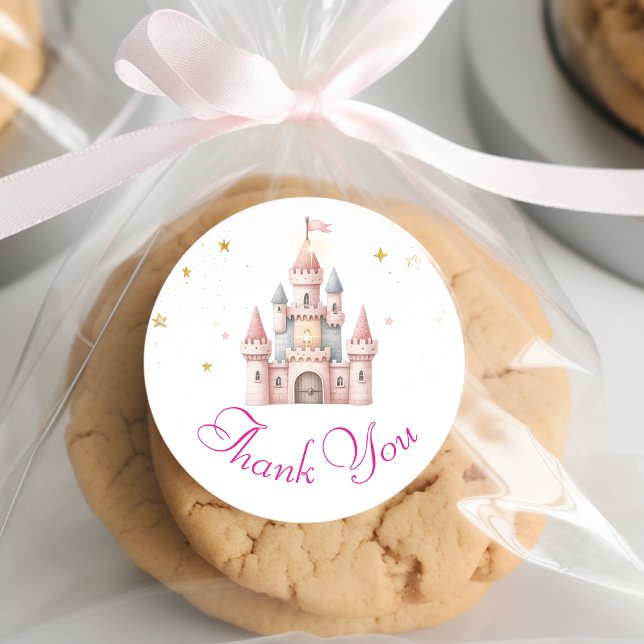 Once upon a time, Princess castle thank you Classic Round Sticker (Creator Uploaded)