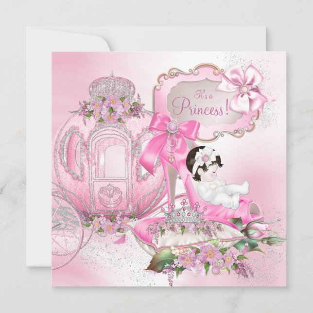 Once Upon a Time Princess Pink Baby Shower Invitation (Front)