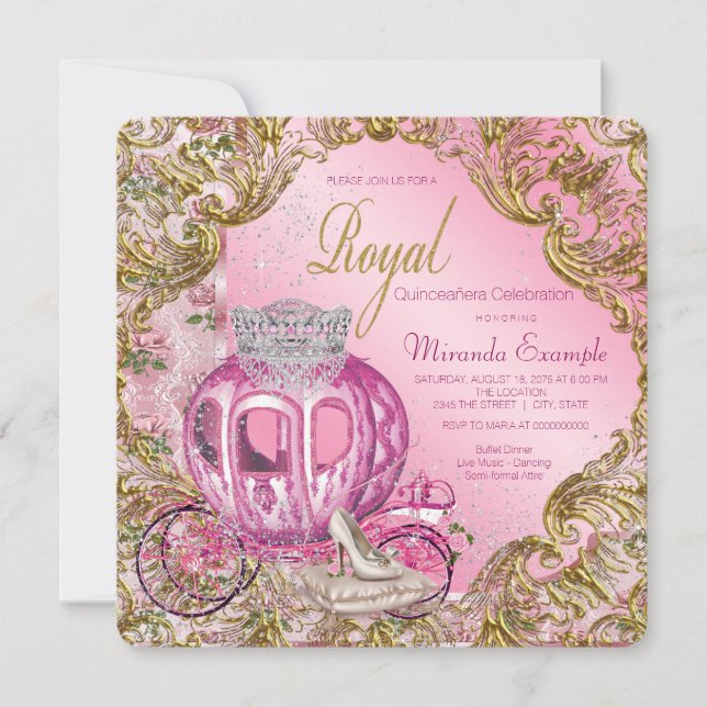 Once Upon a Time Royal Princess Quinceañera Invitation (Front)