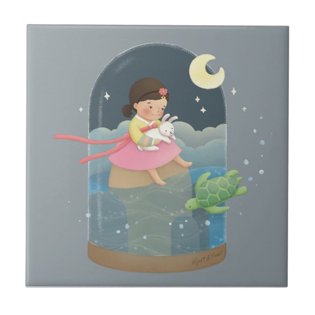 Once Upon A Time: The Rabbit's Liver Illustration  Ceramic Tile (Front)